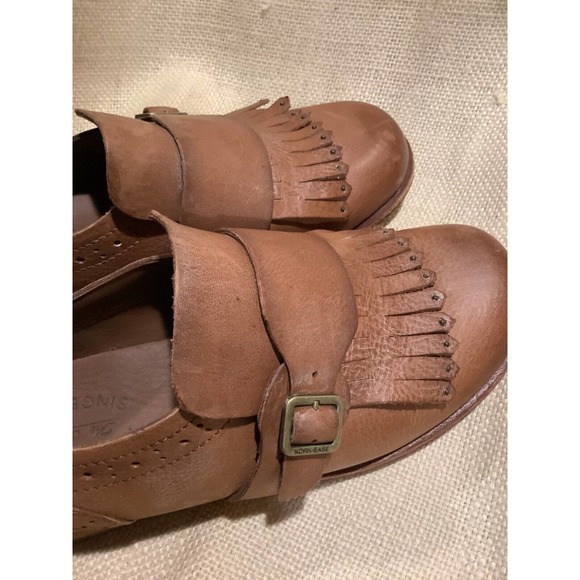 KORK EASE women’s Sz 7 brown leather wing tip Bailee Kiltie slip on loafer shoes - Picture 4 of 9
